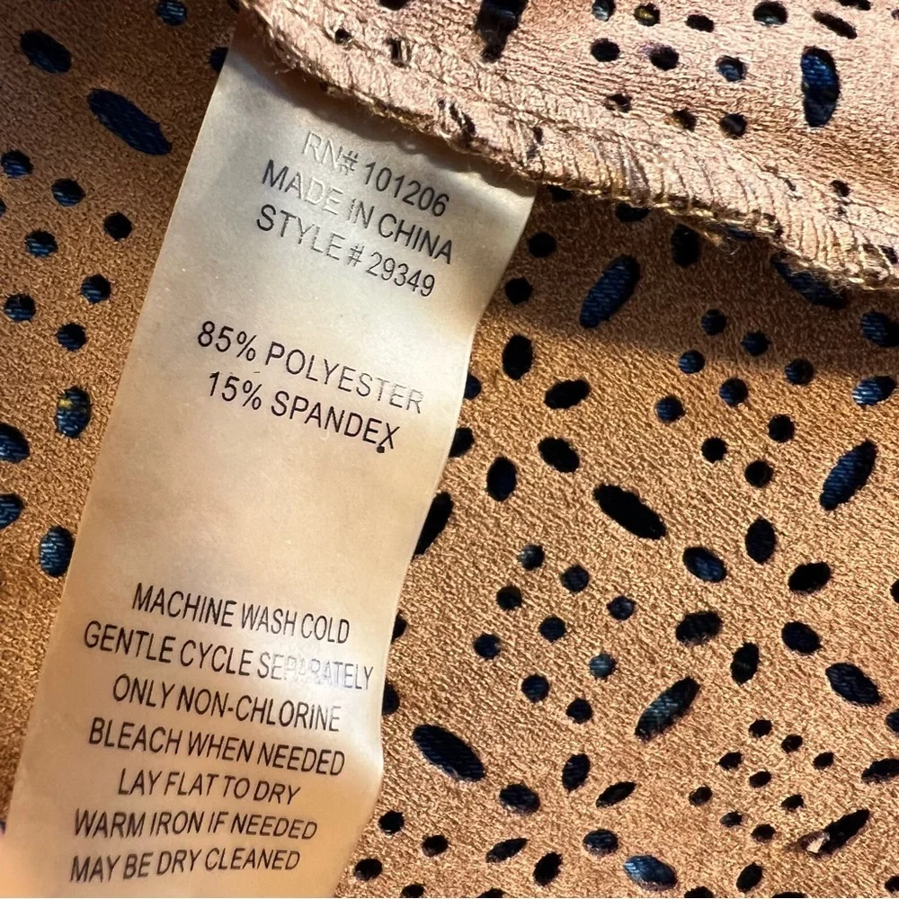 Soft Surroundings BoHo Vest Brown Faux Suede Lazor Cut Waterfall Hippiecore XL - Picture 7 of 7